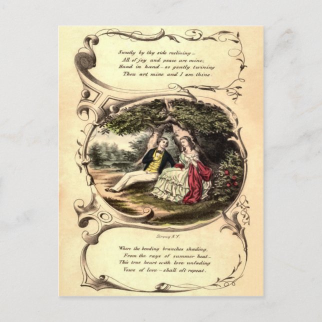 Vintage Valentine vycard Helg Vykort (Framsida)