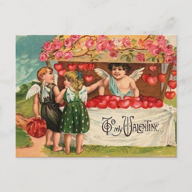 Vintage Valentine vycard Helg Vykort (Framsida)
