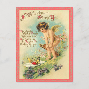 Vintage Valentine vycard Helg Vykort