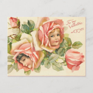 Vintage Valentine vycard Helg Vykort