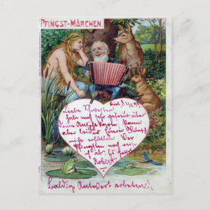 Vintage Valentine vycard Helg Vykort