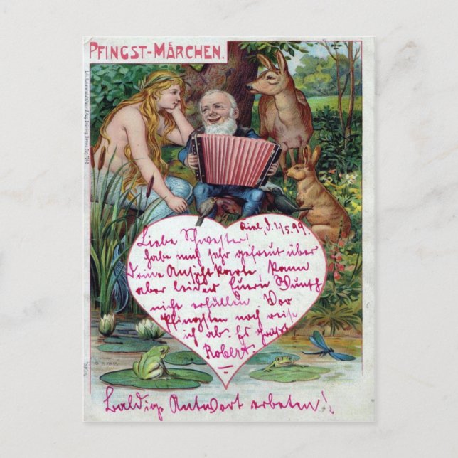 Vintage Valentine vycard Helg Vykort (Framsida)