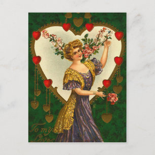 Vintage Valentine vycard Helg Vykort