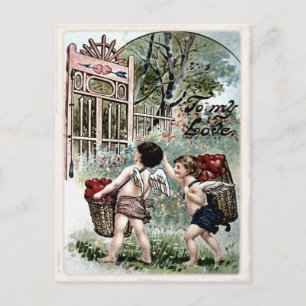 Vintage Valentine vycard Helg Vykort