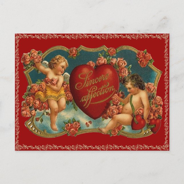 Vintage Valentine vycard Helg Vykort (Framsida)