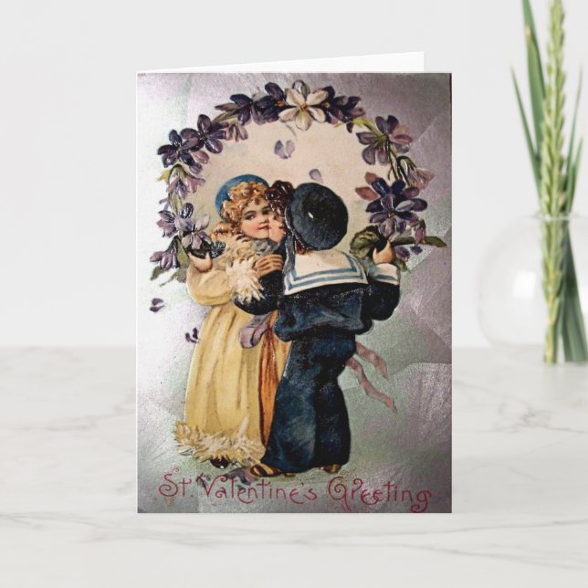 Vintage Valentine vycard Helgkort (Framsida)