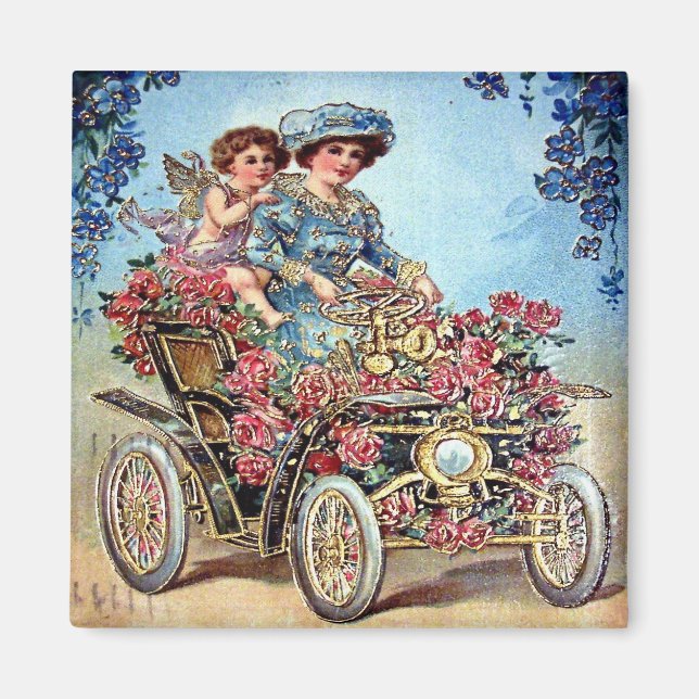 Vintage Valentine vycard Magnet (Framsidan)