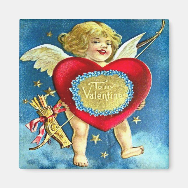 Vintage Valentine vycard Magnet (Framsidan)
