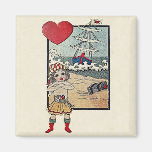 Vintage Valentine vycard Magnet