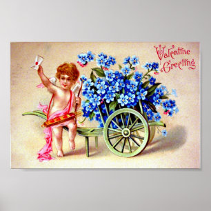 Vintage Valentine vycard Poster