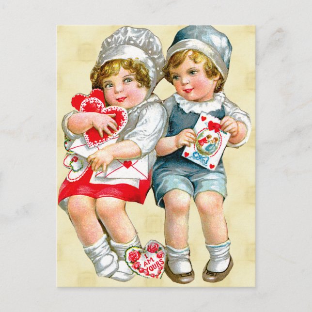 Vintage Valentine Vykort (Framsida)