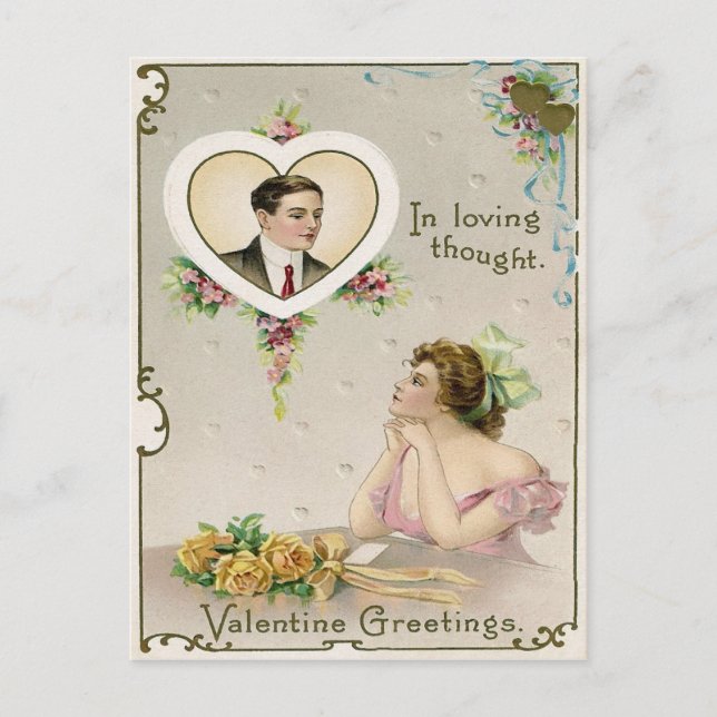 Vintage Valentine Vykort (Framsida)