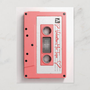 Vintage Valentines Audio Kassettbandblandning Helg Vykort