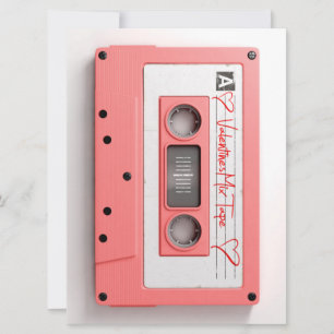 Vintage Valentines Audio Kassettbandblandning Julkort