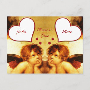 Vintage Valentines Cupids Helg Vykort