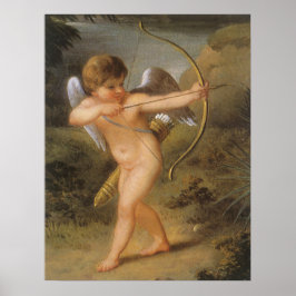 Vintage Valentines day, Cupid med Bow och Pil Poster