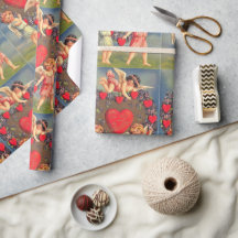 Vintage Valentines day Hearts och Cupid Helgdag