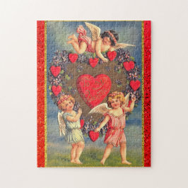 Vintage Valentines Day Helgdag Gift Pussel
