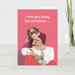 Vintage Valentines Day Romantic Newlyweds in Rosa Helgkort