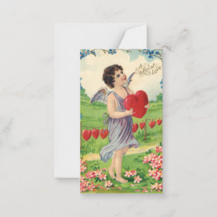 Vintage Valentines day, viktoriansk gel med hjärta Anteckningskort