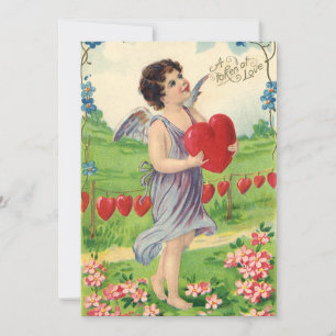 Vintage Valentines day, viktoriansk gel med hjärta Julkort