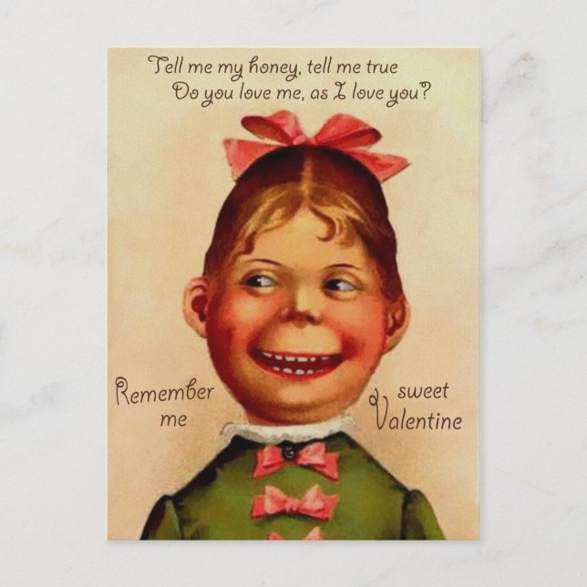 Vintage Valentines day Vykort (Framsida)