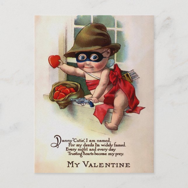 Vintage Valentines day Vykort (Framsida)