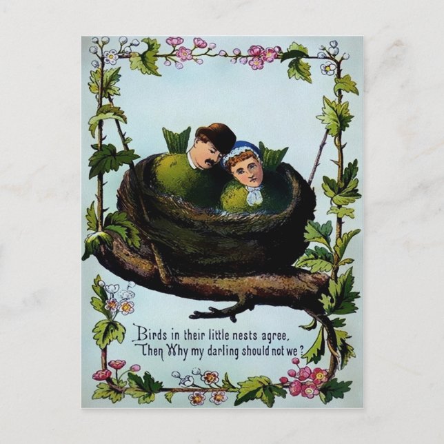 Vintage Valentines day Vykort (Framsida)