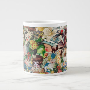 Vintage Valentines-kollage Jumbo Mugg