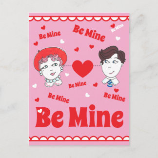 Vintage Valentines Postcard, Be Mine! Vykort
