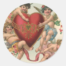 Vintage Valentines, Viktorian Änglar Cherubs Heart