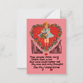 Vintage Valentineser Hjärtat Utandning och stelhet Anteckningskort
