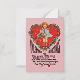 Vintage Valentineser Hjärtkrans och barnkort för f Anteckningskort