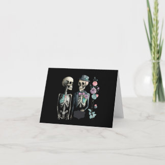 Vintage Valentineskelettpar Kort