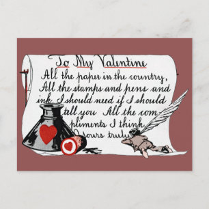 VINTAGE VALENTINS DAGKORT HELG VYKORT