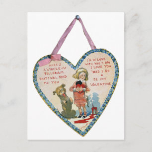 VINTAGE VALENTINS DAGKORT HELG VYKORT