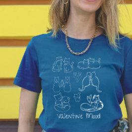 Vintage Valentinskatt tatuering kattpar T Shirt