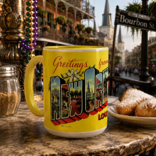 Vintage Välkommen Från New Orleans Resepostkort Mugg