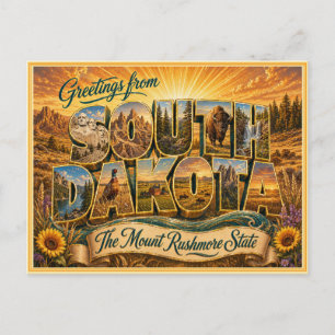 Vintage välkommen från South Dakota från vykort