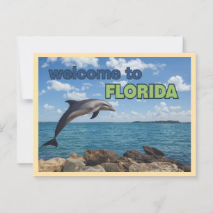 Vintage Välkommen till Florida Dolphin Vykort