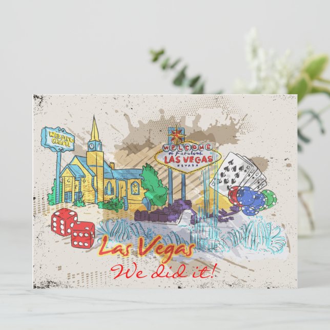 Vintage Välkommen till Las Vegas endast mottagning Inbjudningar (Stående Fram)