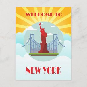Vintage Välkommen till New York Travel Vykort