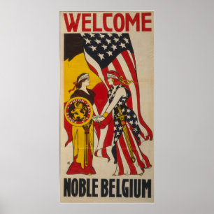 Vintage välkommna nobla Belgien Poster