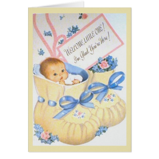 Vintage - välkomnande, unge! , hälsningskort (Framsidan)