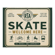 Vintage välkomstskylt för skateboard - gemenskap
