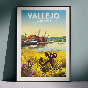 Vintage Vallejo Kalifornien Poster