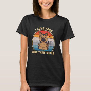 Vintage vallhund Jag älskar yoga mer än människor T Shirt