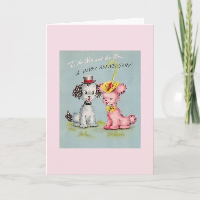 Vintage Valp-årsdagsgratulationskort Kort (Framsida)