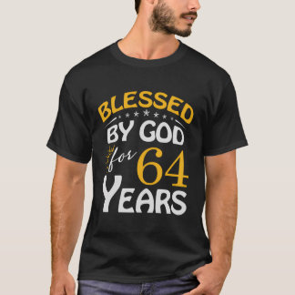Vintage välsignad av Gud i 64 år gamla Lycklig 64: T Shirt