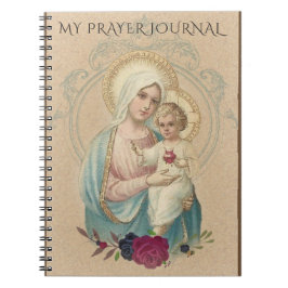 Vintage välsignad jungfrulig Mary babyJesus Anteckningsbok